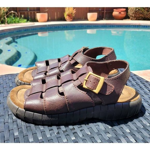 Bass Fisherman Sandals Men's Size 12  Shoes Y2K Leather Chunky Platform - Picture 1 of 6